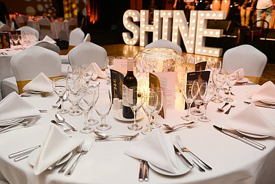 Photo of a table set for an event at the Sofitel Brisbane Central